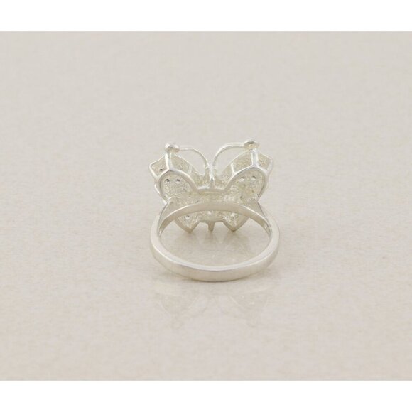 Sterling Silver Cubic Zirconia Butterfly Ring Size 7 1/4 - Picture 8 of 8
